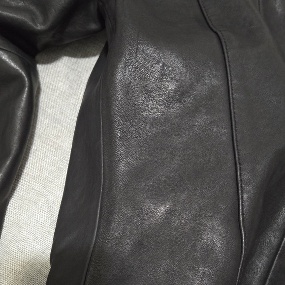 Topshop Real Leather Moto Biker Jacket Size 2 - Picture 15 of 16